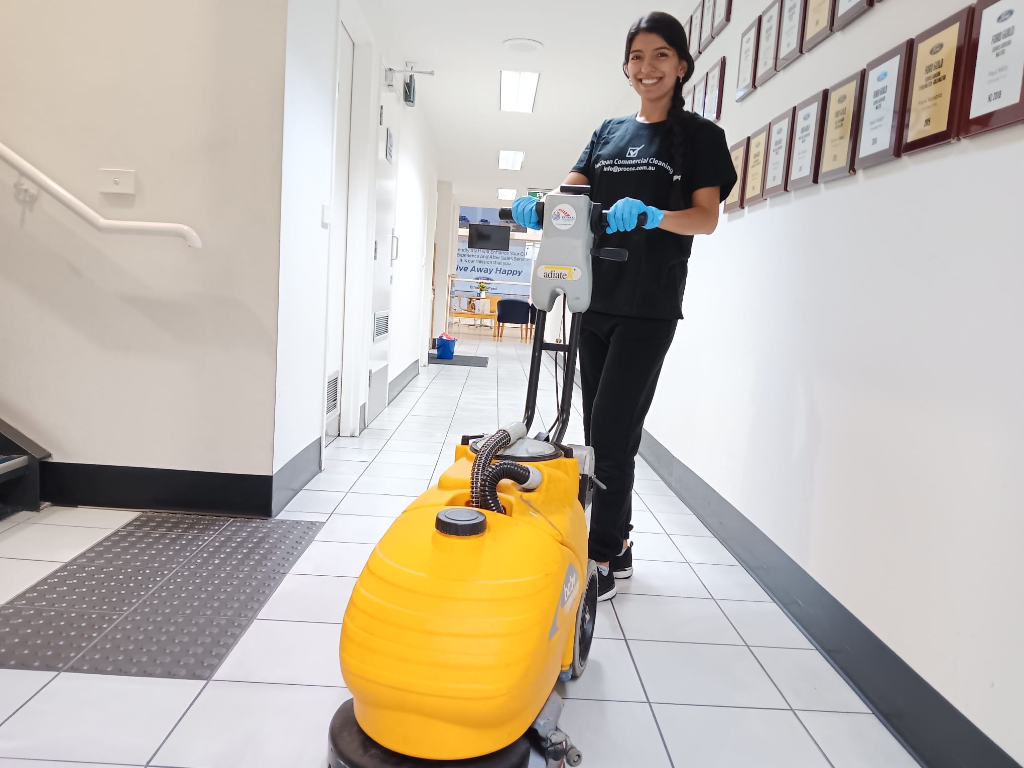 ProClean specialized commercial cleaning team disinfecting retail showroom